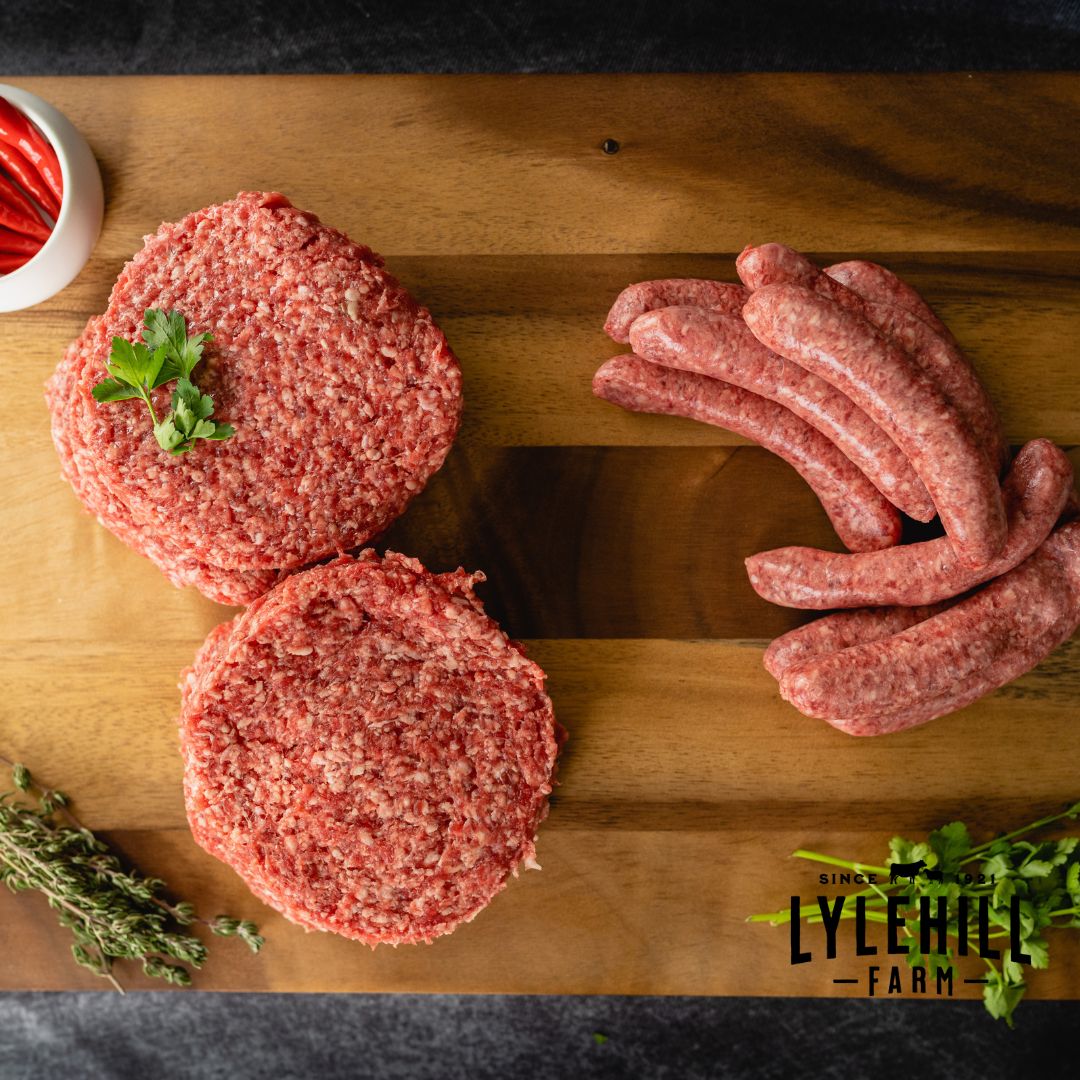 Lylehill Farm - Farm Fresh 6 x Burgers & 10 x Steak Sausages Pack